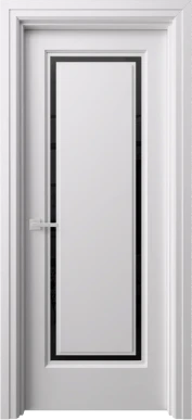 Interior Door Cascade Style Aura BG in White finish - Almes Doors