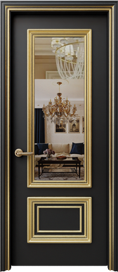 Palladio Due Mirror - Black Gold Patina