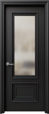 Interior Door Palladio Due Frosted Glass in Black finish - Almes Doors