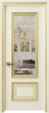 Palladio Due Clear Glass - Ivory Gold Patina