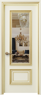 Palladio Due Mirror - Ivory Gold Patina
