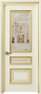 Palladio Tre Clear Glass - Ivory Gold Patina