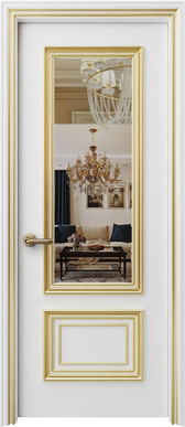 Palladio Due Mirror - White Gold Patina