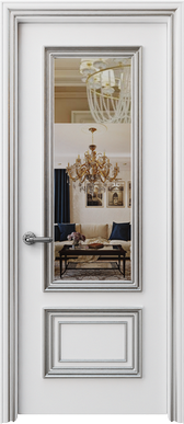 Palladio Due Mirror - White Silver Patina
