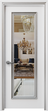 Palladio Uno Mirror - White Silver Patina