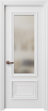 Interior Door Palladio Due Frosted Glass in White finish - Almes Doors