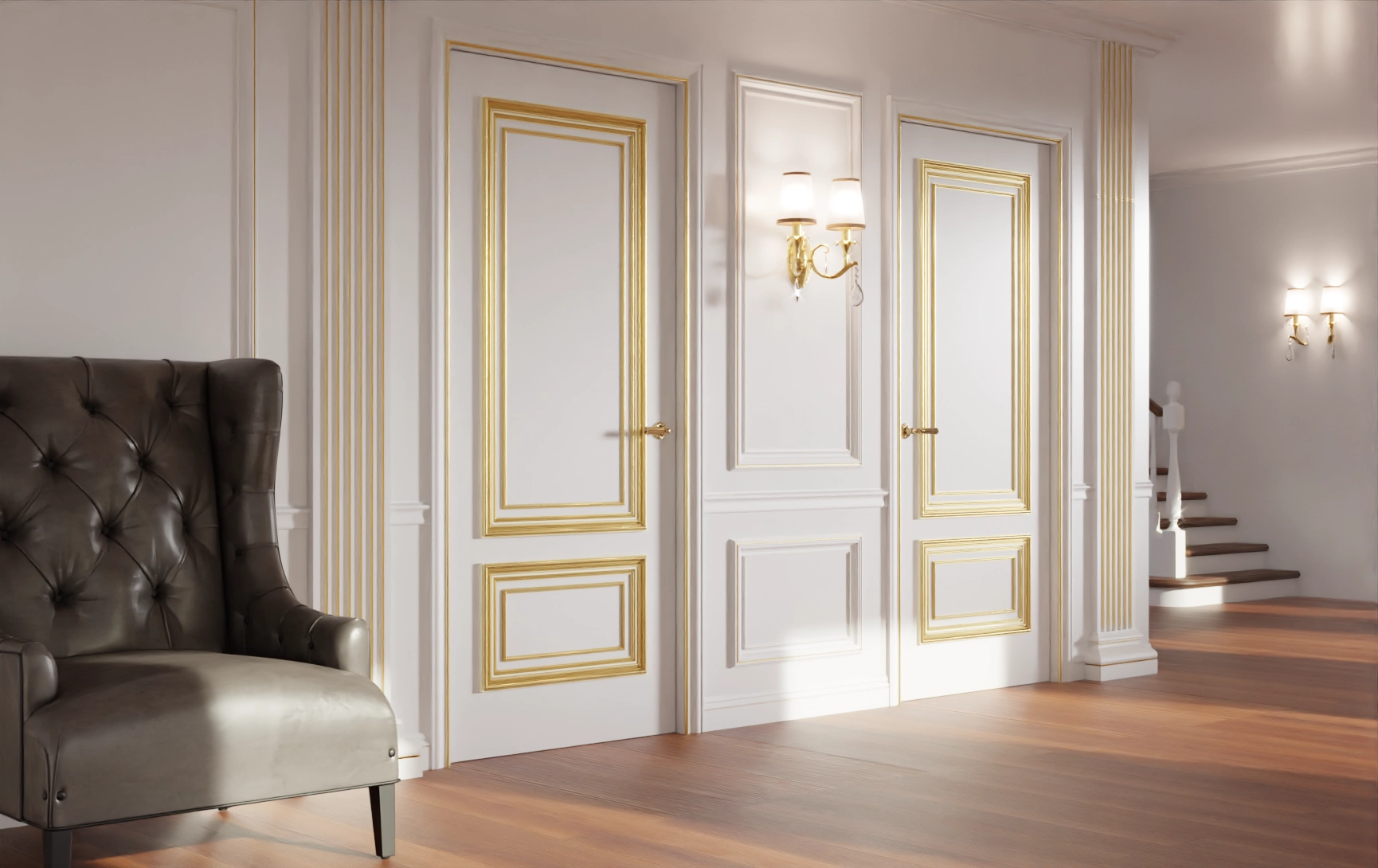 Silver or Gold Patina finish for Palladio Tre Solid - premium material option