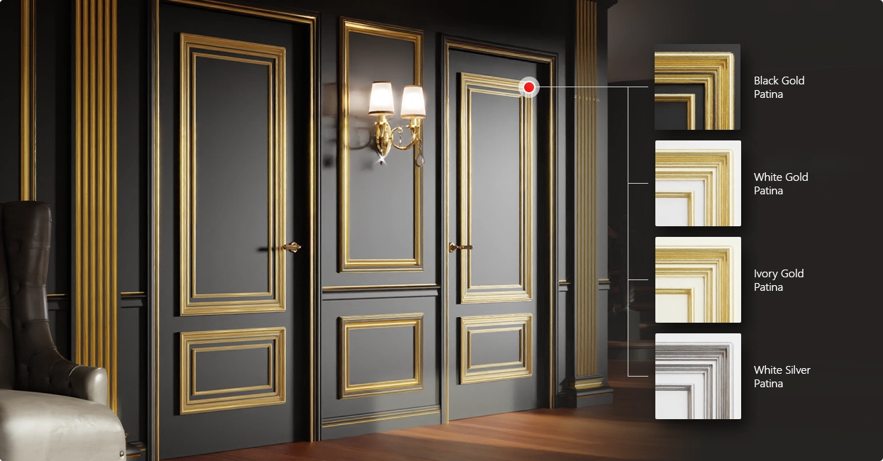 Silver or Gold Patina finish for Palladio Prima Solid - premium material option